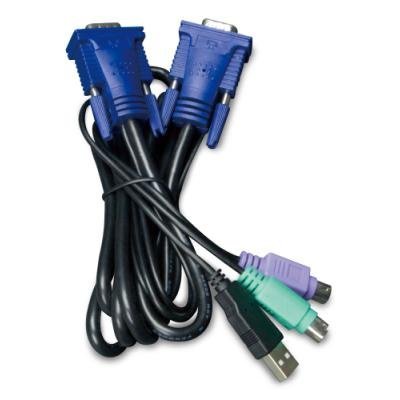 KVM-KC1-1.8m KB/Video/Mouse kabel s USB pro KVM řady 210, integrovaný převodník USB-PS/2