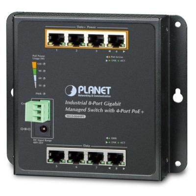 WGS-804HPT nástěnný PoE switch 8x1000B-T,4x PoE IEEE 802.3at <120W, správa Web/SNMP,-40~75°C,fanless