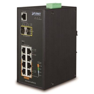 IGS-4215-4P4T2S Gigabit PoE switch 4x TP+4x POE+ 2x SFP, 802.3af 140W,IP30, -40 až 75°C, SNMP,IGMPv3