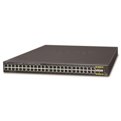 PLANET GS-4210-48T4S switch L2/L4, 48x 1000Base-T, 4x SFP, Web/SNMPv3, VLAN, QoS, IPv6, fanless