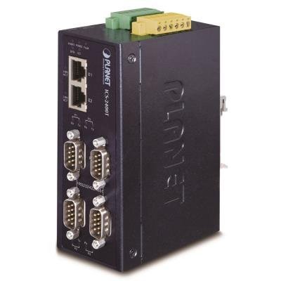 PLANET průmyslový konvertor RS-232/422/485 na IP, 4x COM, 2x 100Base-T, ESD+EFT 6kV