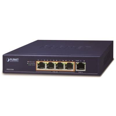 Planet POE-E304, PoE extender, 1xPoE-in 95W, 4xPoE-out 65W, 802.3bt/at/af, Gigabit