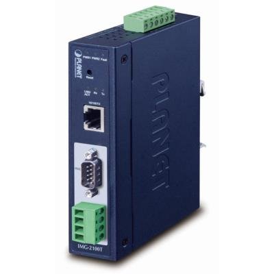 PLANET MODBUS průmyslová brána RS-232/422/485 na IP, 1x COM, 100Base-TX, RTU/ACSII, -40až+75°C, 9-48VDC, IP30