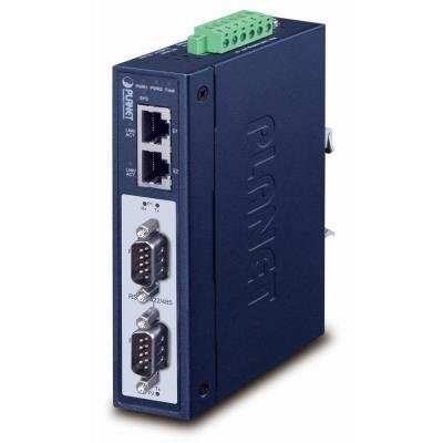 PLANET MODBUS průmyslová brána RS-232/422/485 na IP, 2x COM, 100Base-TX, RTU/ACSII, -40až+75°C, 12-48VDC, IP30