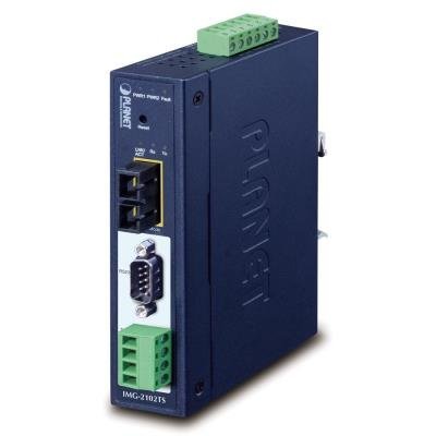 PLANET MODBUS průmyslová brána RS-232/422/485 na IP, 1x COM, 100Base-FX SC SM 30km, RTU/ACSII, -40až+75°C, 9-48VDC,IP30