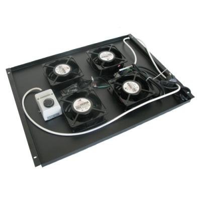 XtendLan Ventilace pro stojanové rozvadeče hloubky 800mm, 4x ventilátor s termostatem, černá