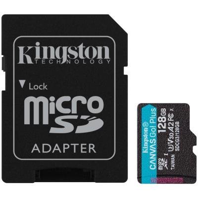 KINGSTON Canvas Go Plus 128GB microSDXC / UHS-I V30 U3 / CL10 / balení vč. adaptéru