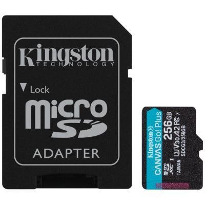 KINGSTON Canvas Go Plus 256GB microSDXC / UHS-I V30 U3 / CL10 / balení vč. adaptéru