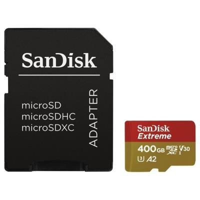 SanDisk Extreme 400GB microSDXC / CL10 / A2 / UHS-I U3 / 160mb/s / vč. adaptéru