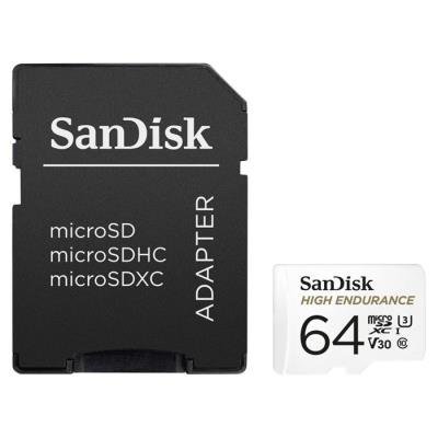 SanDisk High Endurance Video 64GB microSDXC / CL10 / UHS-3 V30 / vč. adaptéru