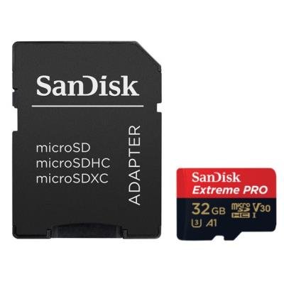 SanDisk Extreme Pro 32GB microSDHC / CL10 / A1 / UHS-I V30 / 100mb/s / vč. adaptéru
