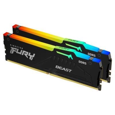 KINGSTON FURY Beast Black RGB 32GB DDR5 4800MT/s / CL38 / DIMM / Kit 2x 16GB