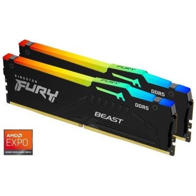 KINGSTON FURY Beast Black RGB EXPO 16GB DDR5 5200MT/s CL36 / DIMM / Kit 2x 8GB