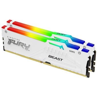 KINGSTON FURY Beast White RGB XMP 64GB DDR5 5200MT/s / CL40 / DIMM / Kit 2x 32GB
