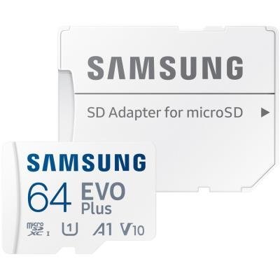 SAMSUNG EVO Plus MicroSDXC 64GB + SD Adapter / CL10 USH-I U1 / A1 / V10 