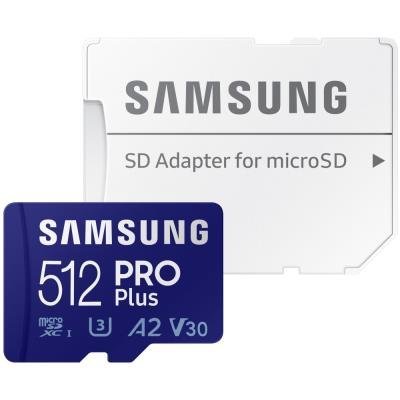 SAMSUNG PRO Plus MicroSDXC + SD Adapter / CL10 UHS-I U3 / A2 / V30 