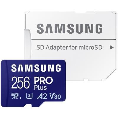 SAMSUNG PRO Plus MicroSDXC 256GB + SD Adapter / CL10 UHS-I U3 / A2 / V30