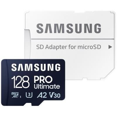 SAMSUNG PRO Ultimate MicroSDXC 128GB + SD Adapter / CL10 UHS-I U3 / A2 / V30