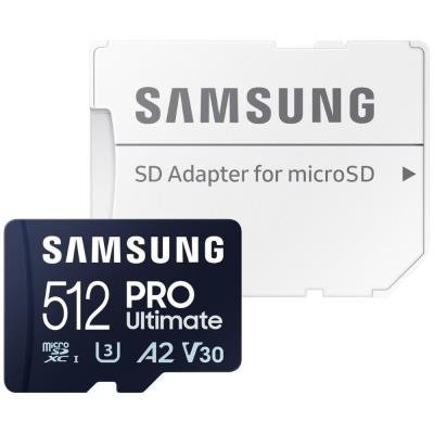 SAMSUNG PRO Ultimate MicroSDXC 512GB + SD Adapter / CL10 UHS-I U3 / A2 / V30