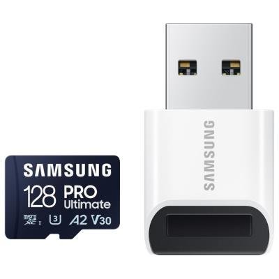 SAMSUNG PRO Ultimate MicroSDXC 128GB + USB Adapter / CL10 UHS-I U3 / A2 / V30