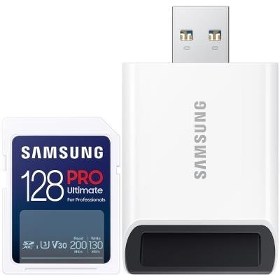 SAMSUNG PRO Ultimate SDXC 128GB + USB Adapter / CL10 USH-I U3 / V30
