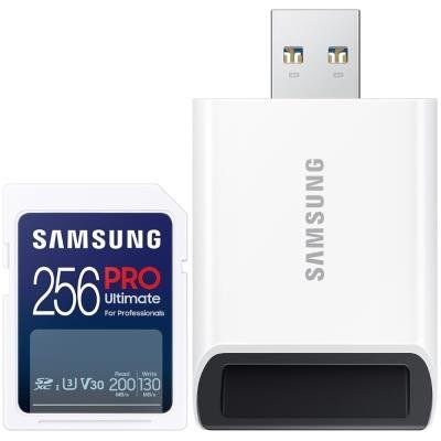 SAMSUNG PRO Ultimate SDXC 256GB + USB Adapter / CL10 USH-I U3 / V30