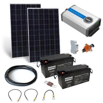 Kit of 2pcs of solar panel 320Wp + controller + 2kW inverter