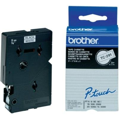 Páska Brother TC-291 bílá-černá 9mm