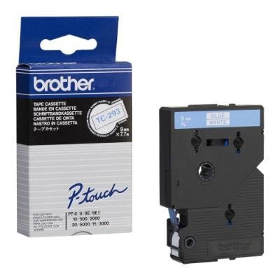 Páska Brother TC-293 bílá-modrá 9mm