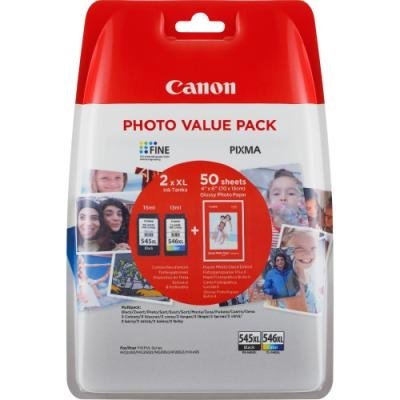 Canon Cartridge PG-545XL/CL-546XL (CMYBk) + 50x GP-501 pro PIXMA MG2450, MG2550, MG2555, MX495, MG2950 