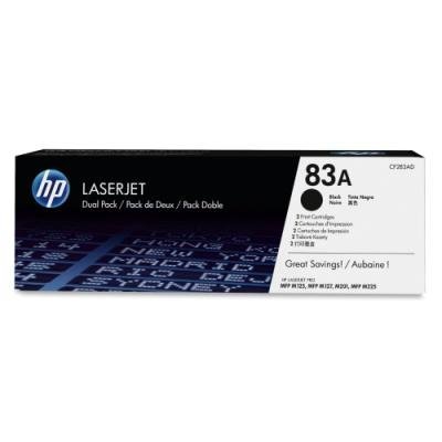 HP tisková kazeta 83A černá originál, CF283AD dual pack