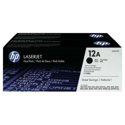 HP black toner, Q2612AD, LJ 1010, 1022 - 2pack
