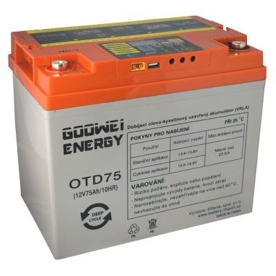 DEEP CYCLE (GEL) battery GOOWEI ENERGY OTD75, 75Ah, 12V