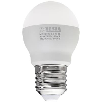 Tesla LED žárovka miniglobe BULB E27/8W/230V/900lm/25 000h/3000K teplá bílá/220st