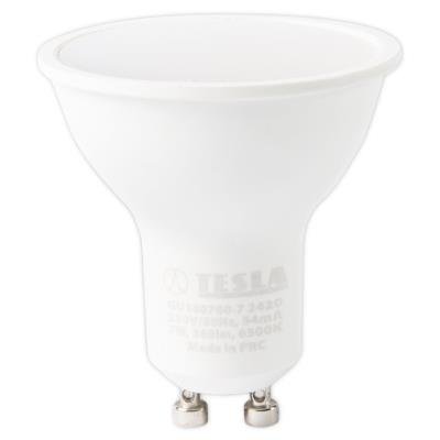 Tesla LED žárovka GU10/7W/230V/560lm/25 000h/6500K studená bílá/100st